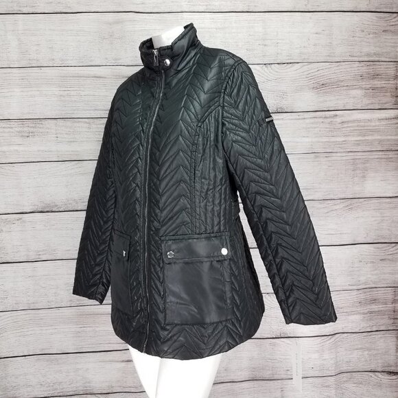 NEW Via Spiga M Cargo Zig Zag Quilted Zip up Jacket Black - Picture 5 of 15